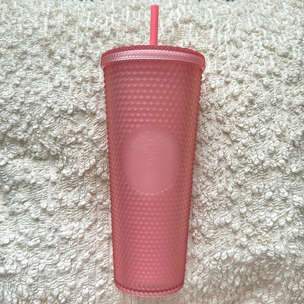 💕Starbucks 2022 Valentine's Soft Touch Pink Studded 24 oz Tumbler 💕